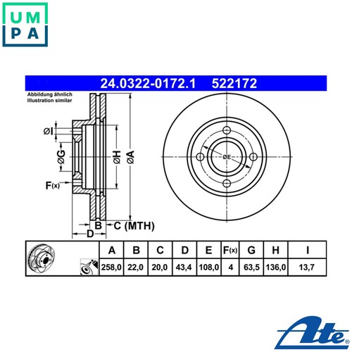Brake disc 0322 0172 - 2x,